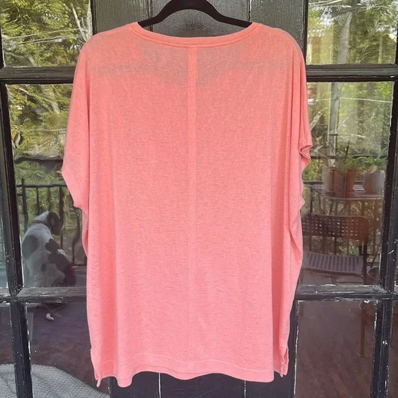 Athleta Women's Release Breezy Tee Shirt Short Sleeve Island Coral Size XL - Picture 7 of 7